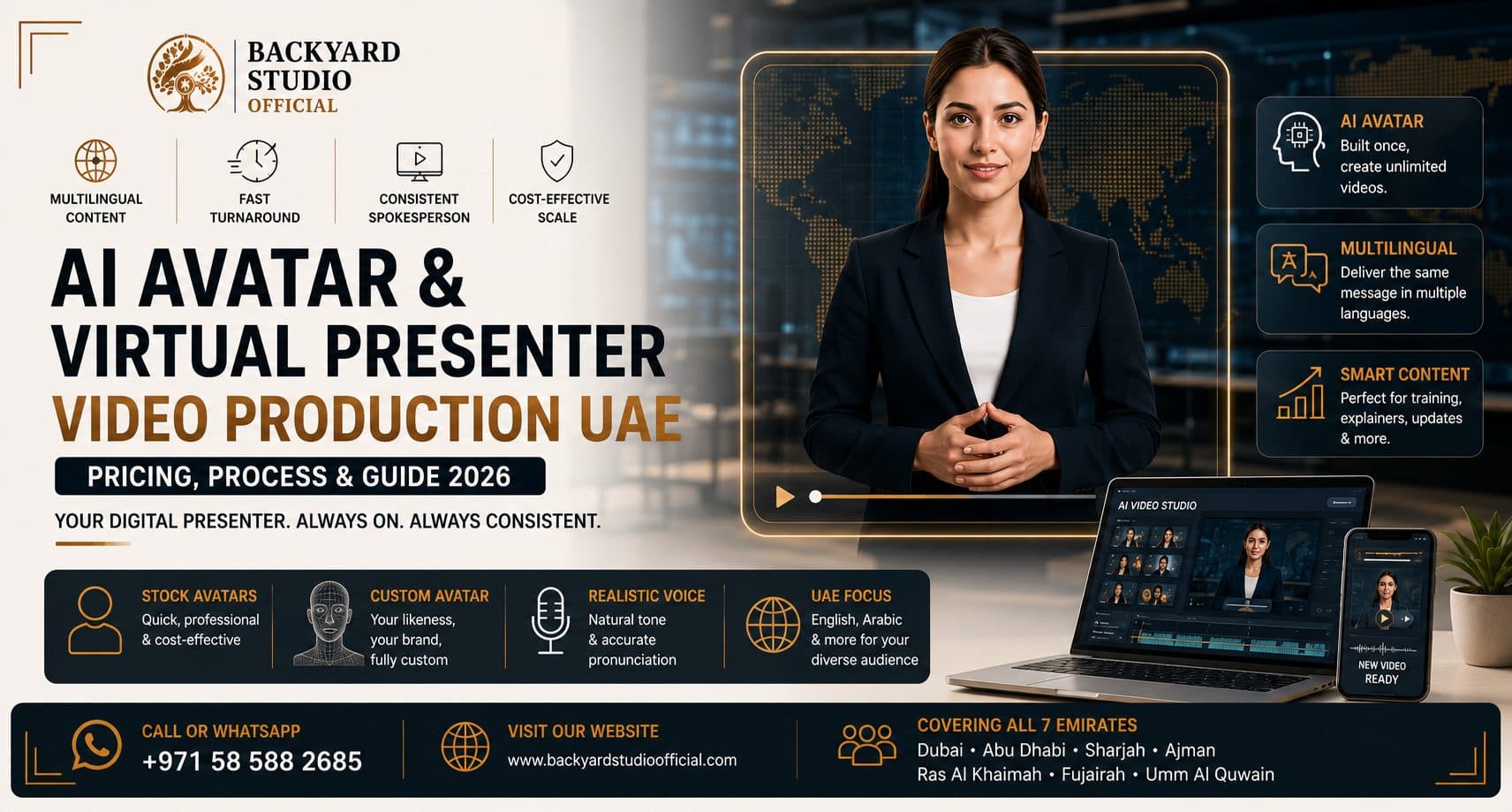 AI Avatar & Virtual Presenter Video Production UAE — Pricing, Process & Guide 2026