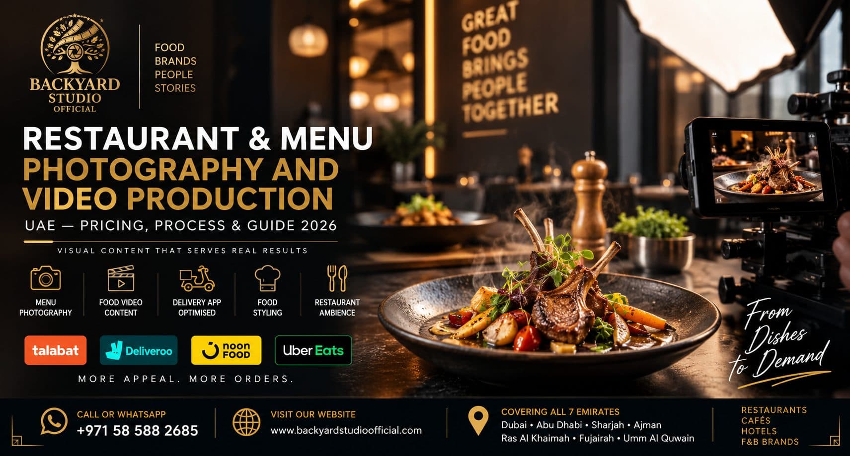 Restaurant & Menu Photography and Video Production UAE — Pricing, Process & Guide 2026