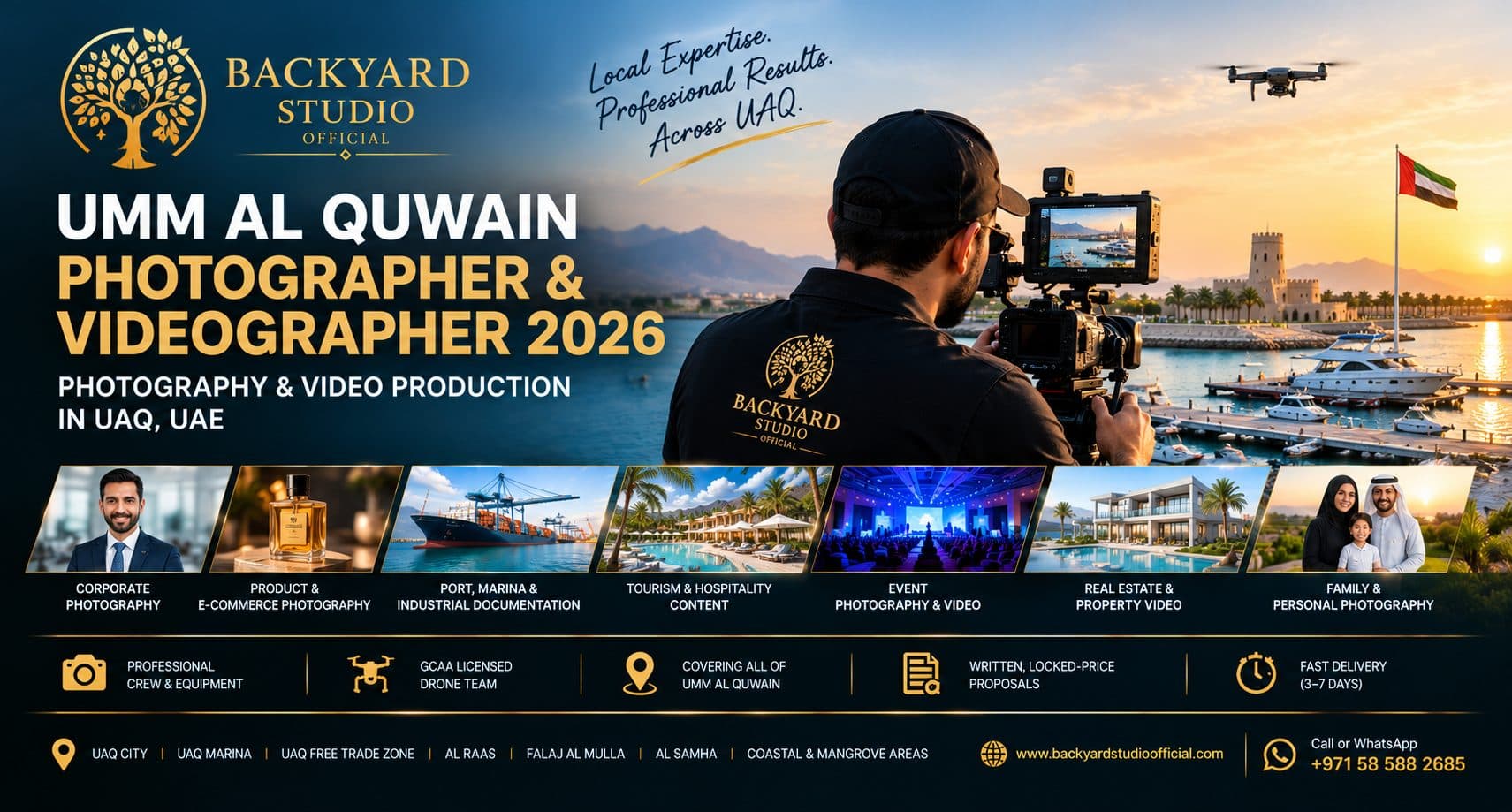 Umm Al Quwain Photographer & Videographer 2026 — Photography & Video Production in UAQ, UAE