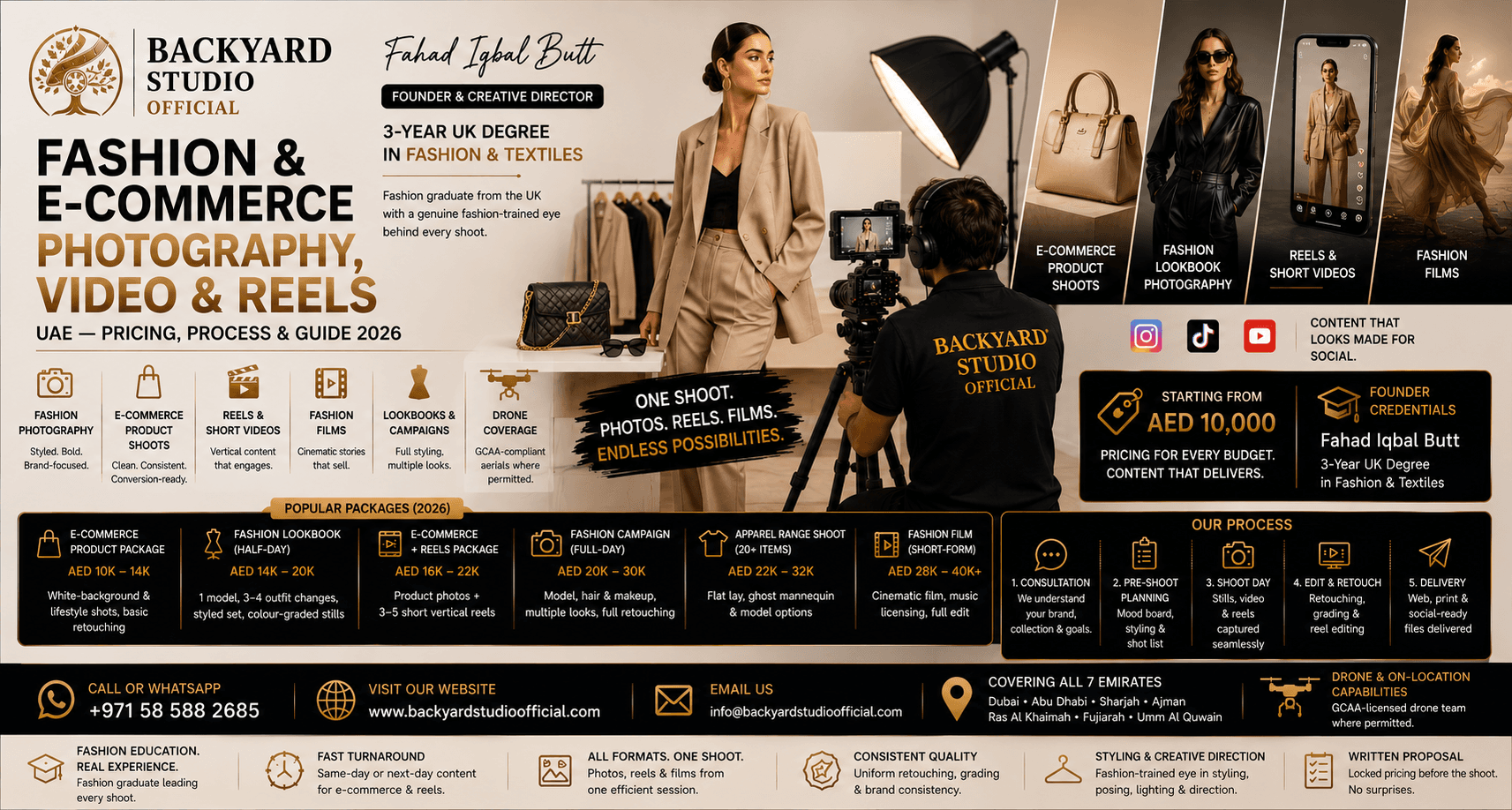 Fashion & E-Commerce Photography, Video & Reels UAE — Pricing, Process & Guide 2026