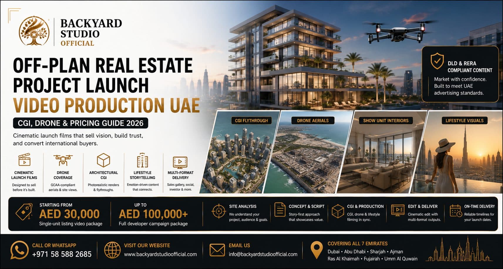 Off-Plan Real Estate Project Launch Video Production UAE — CGI, Drone & Pricing Guide 2026